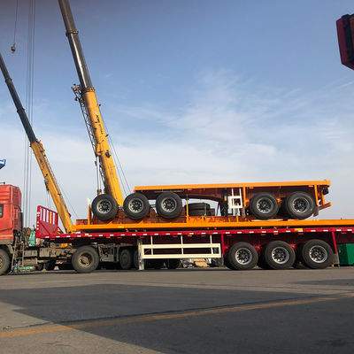 Transporte de contenedores CIMC 20ft contenedor semirremolque de lecho plano con 12 puertas cerraduras de giro