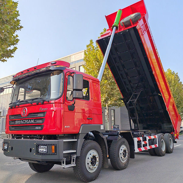 12 Número de cambio hacia adelante Shacman 8X4 F3000 camiones de descarga para máquinas pesadas cabina plana